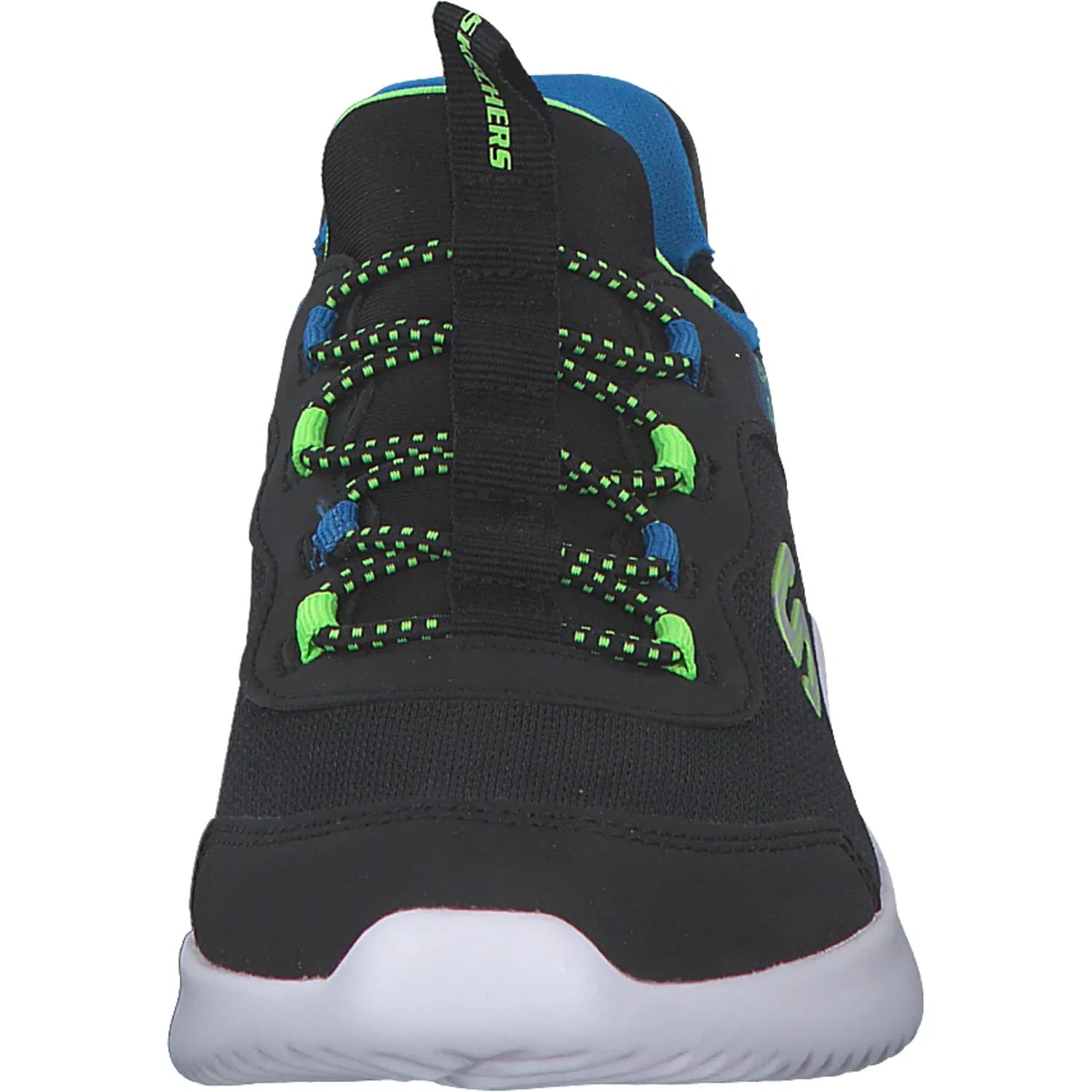 Детские кроссовки для мальчиков с технологией Slip-in Brisk-burst Bounder Skechers, Black Lime — фото 4