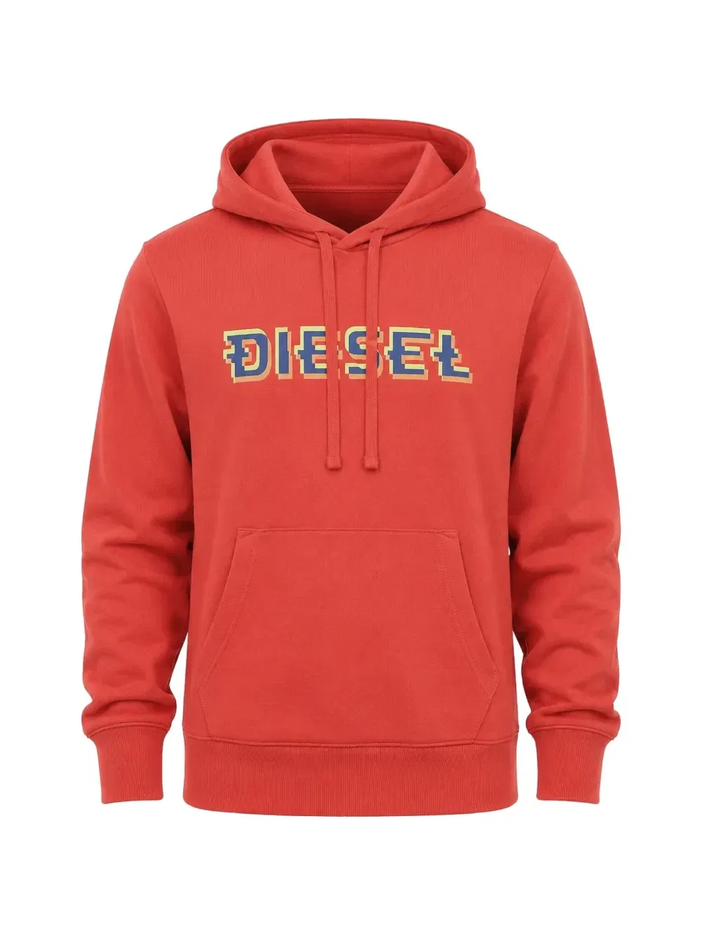 Худи из матового хлопка с логотипом Diesel, красный