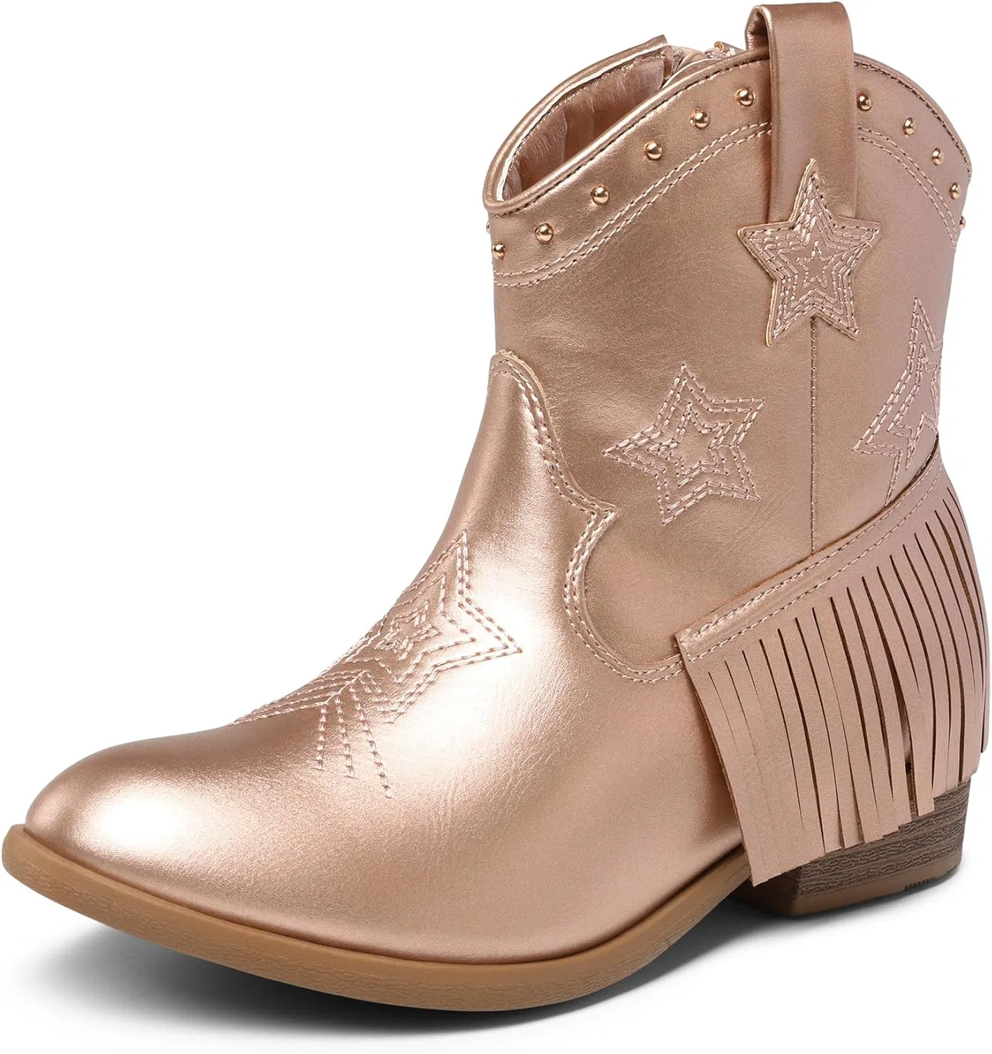 Детские сапоги для девочек с ковбойским стилем DREAM PAIRS, Rose Gold