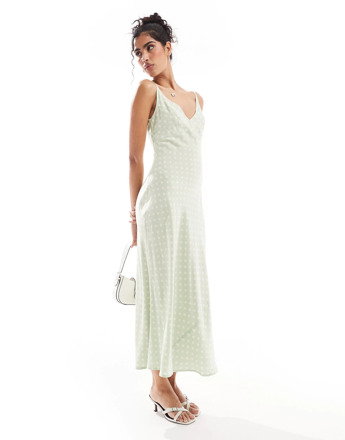 

Платье миди Asos Design High Apex Spun, светло-зеленый