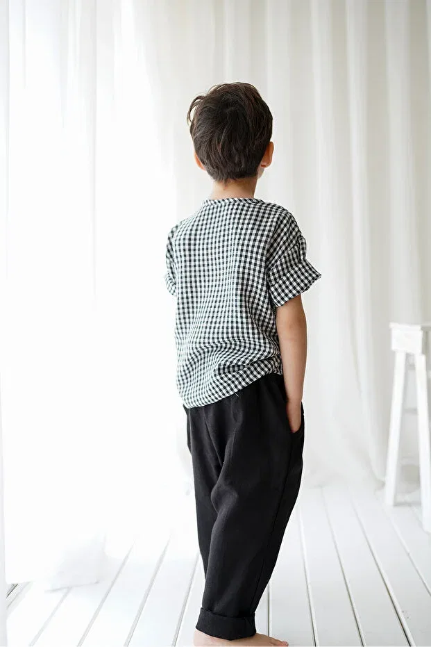 Детские брюки для мальчиков полосатые 2 шт Catz Kids, Black White — фото 3