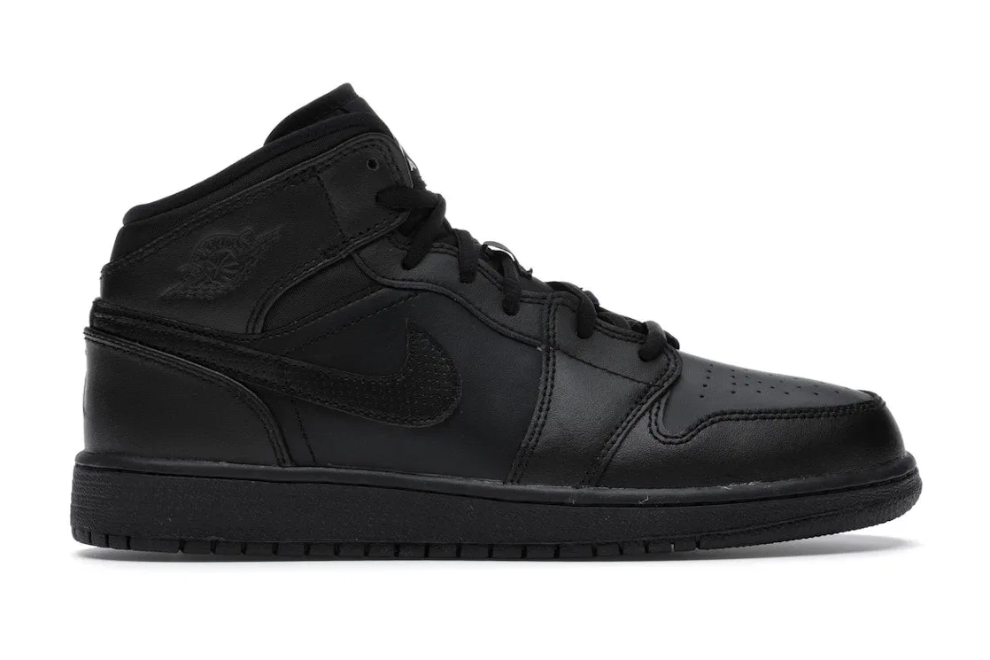 Детские кроссовки с высоким берцем Jordan 1 Retro Mid, Black/White