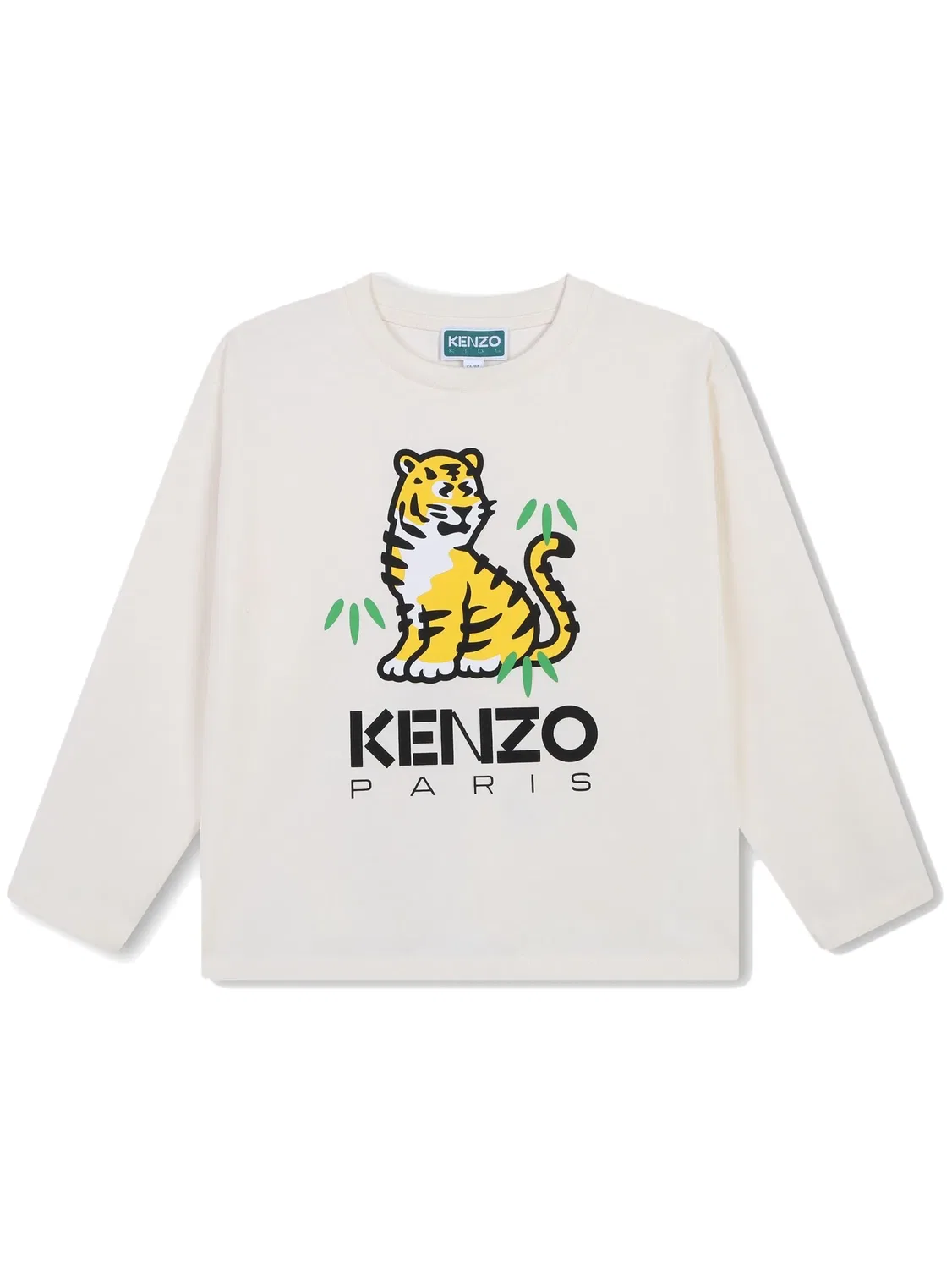 Футболка с логотипом и тигровым принтом Kenzo, белый