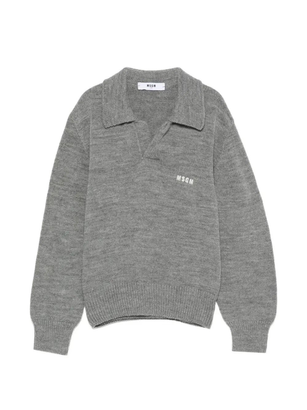 Свитер с вышитым логотипом Msgm Kids, серый