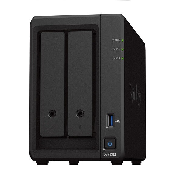 

Сетевое хранилище Synology DS723+ NAS с 2 отсеками, черный