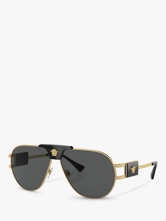 

Мужские солнцезащитные очки-авиаторы ve2252 Versace, цвет Gold/Grey