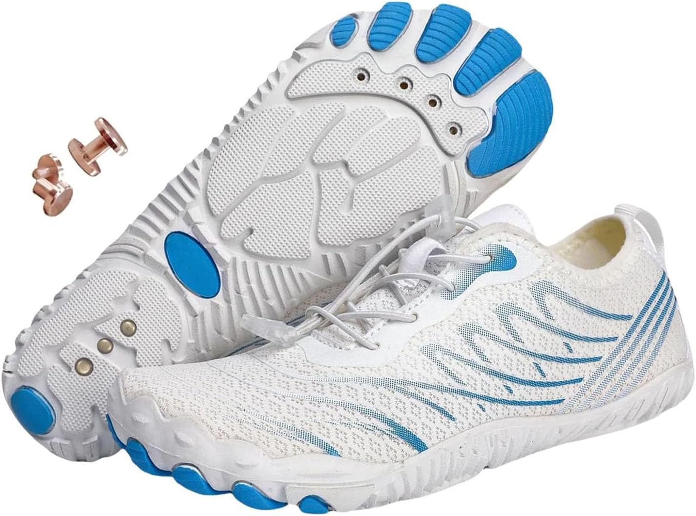 

Кроссовки Zureto с медью, удобная мягкая обувь для пеших прогулок для женщин и мужчин, белый