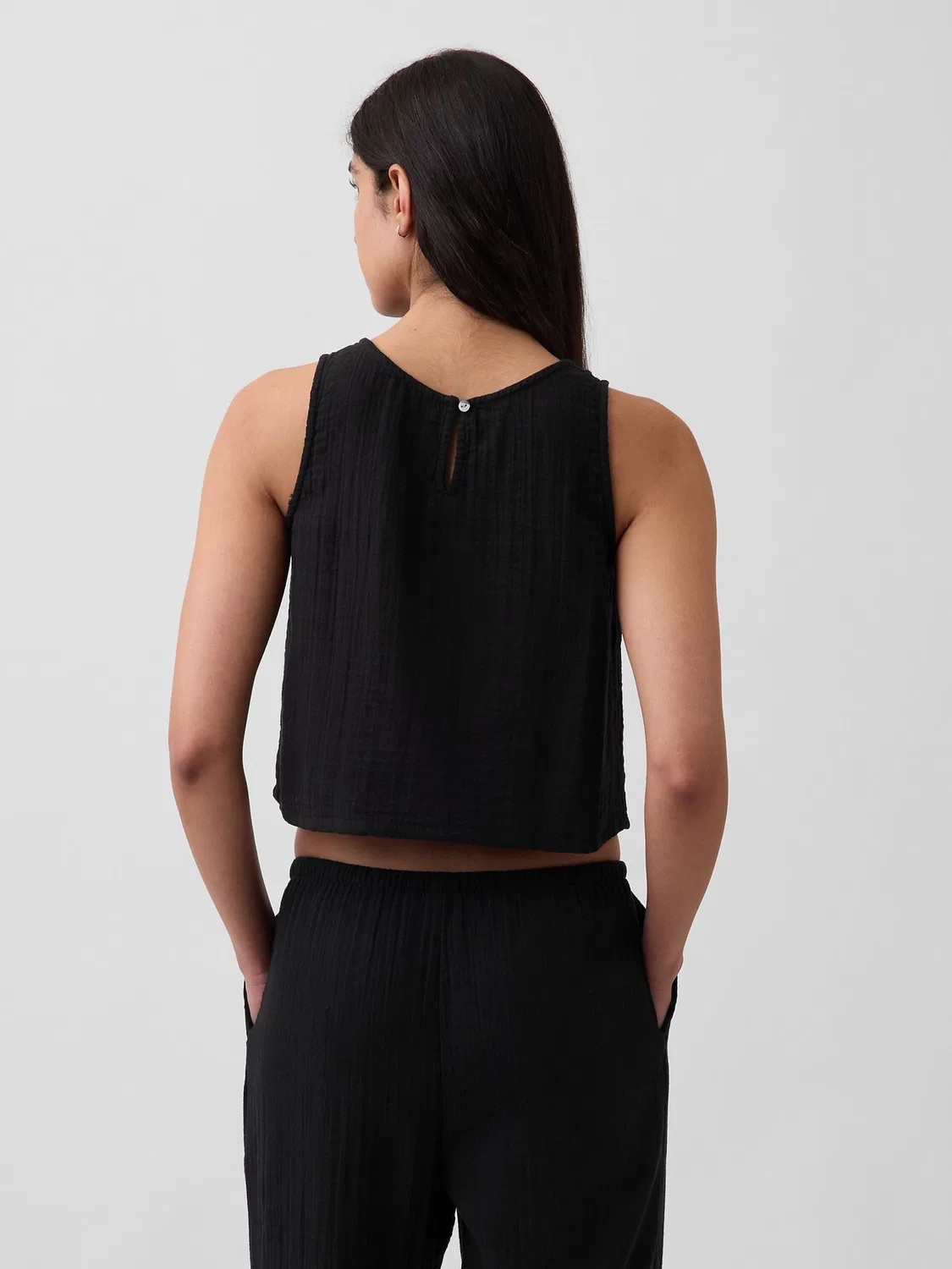 Жилет Gap Black Gauze Racer Shell, черный — фото 2
