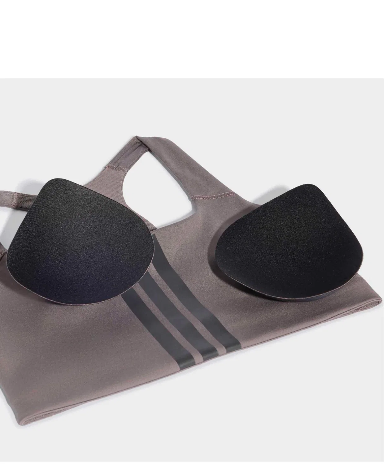 Женский спортивный бюстгальтер средний уровень поддержки Optimum Workout Three Stripes Medium Support Bra Adidas, Grey — фото 4