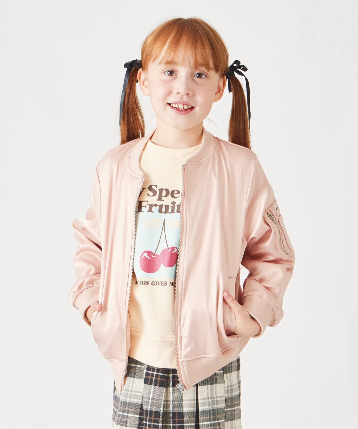 Детская куртка MA-1 из сатина с длинным рукавомever closet, Pink