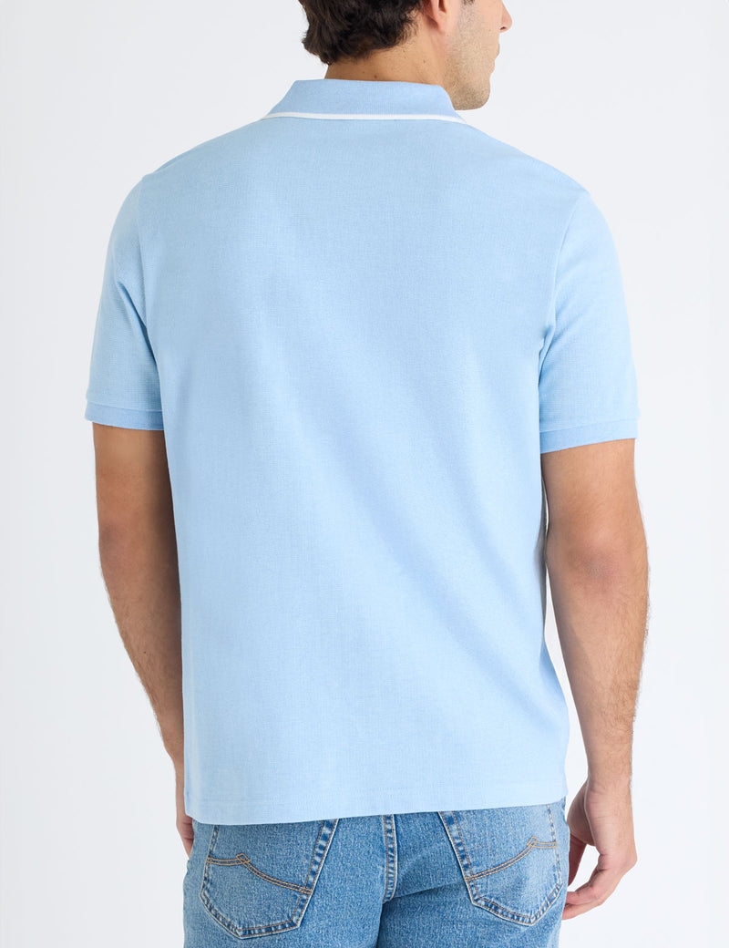 Мужская футболка-поло U.S. Polo Assn. Ottoman Knit Colorblock, голубой/синий — фото 2