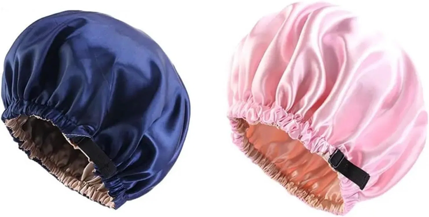 Набор шапочек для душа из сатина, 2 шт, JTKSSCS, Pink Blue