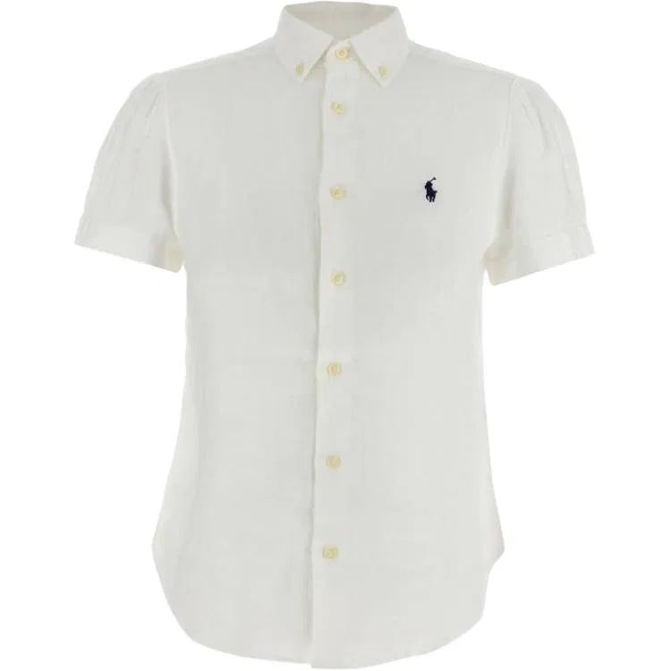 Женская рубашка с коротким рукавом с вышивкой логотипа Polo Ralph Lauren, White