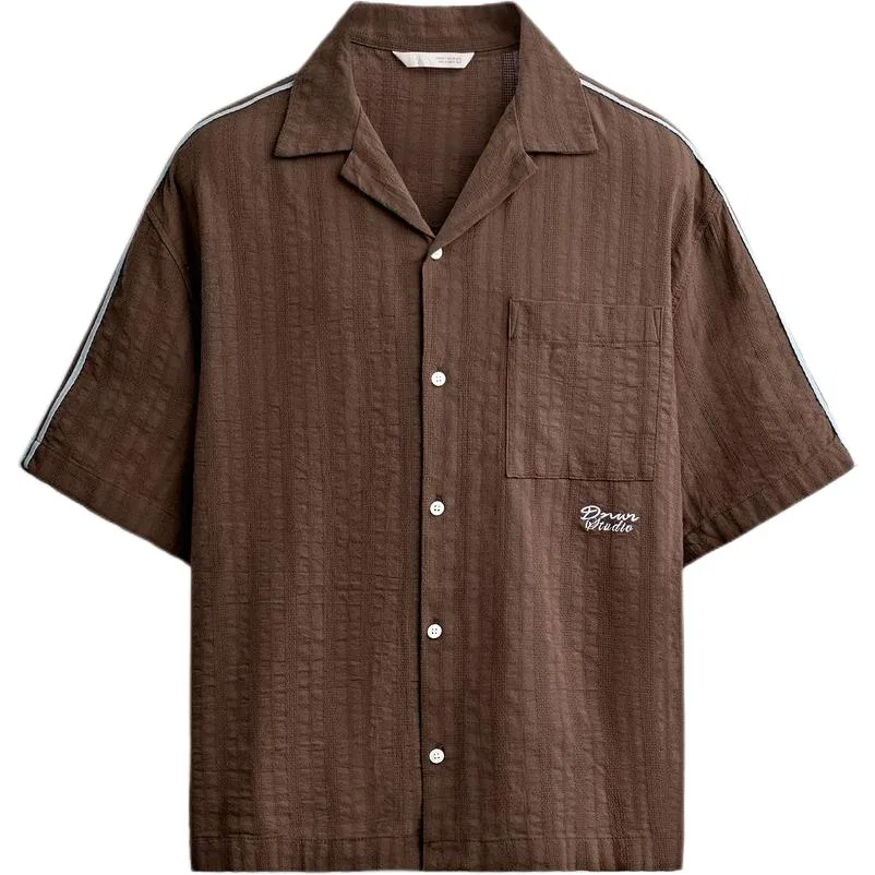 Мужская рубашка с лацканами ZARA, Brown