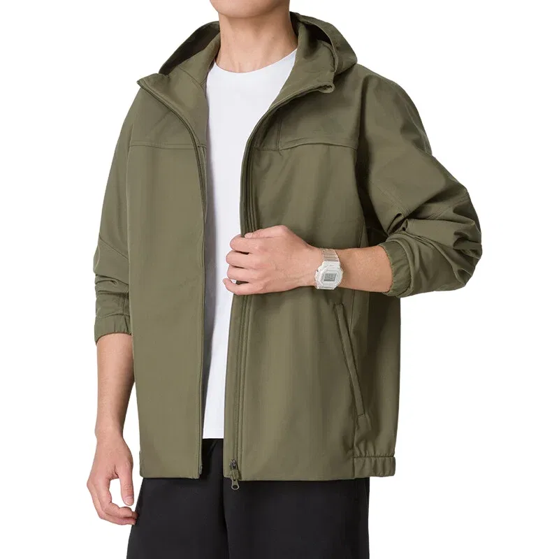 Мужское худи Warm Jacket Woven Hoodie 'Olive Green' adidas, Olive Green — фото 3