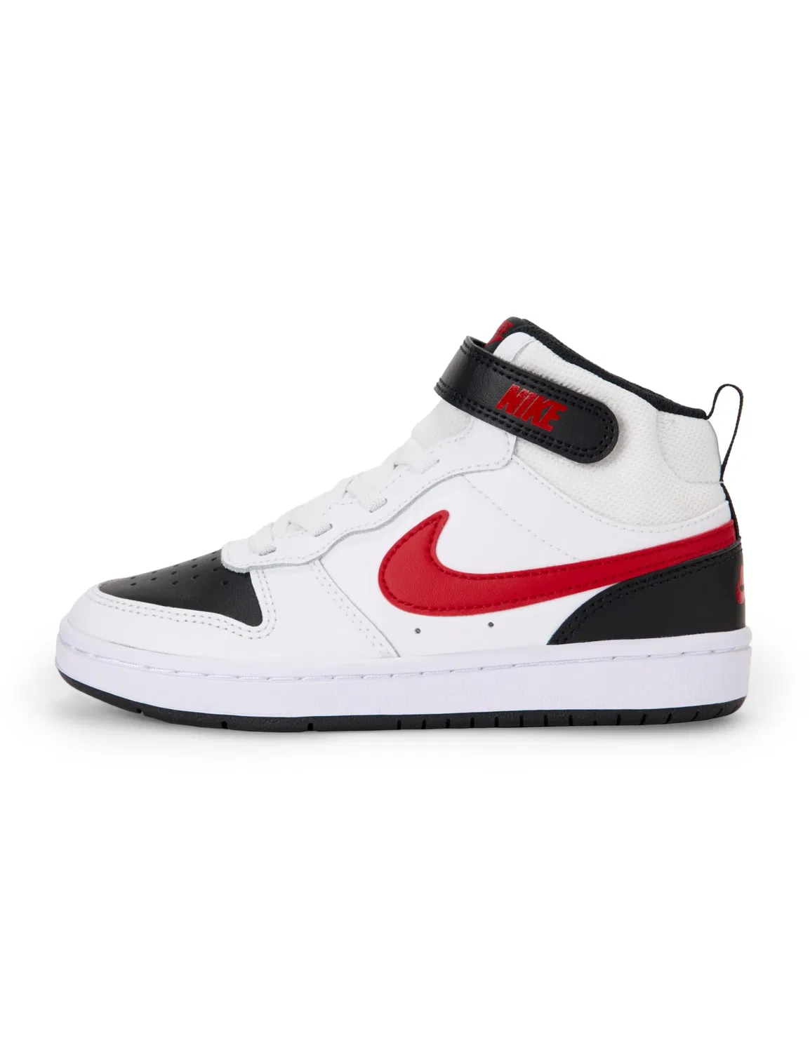 Детские кроссовки для мальчиков с высокой посадкой Court Borough Mid 2 NIKE, White University Red Black