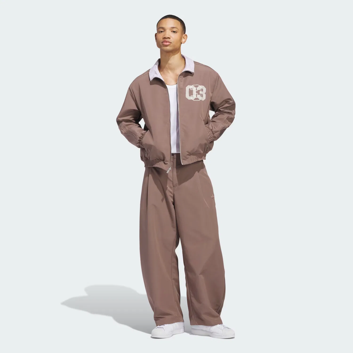 Мужская двусторонняя тренерская куртка Firebird Adidas Originals, коричневый/красный — фото 4