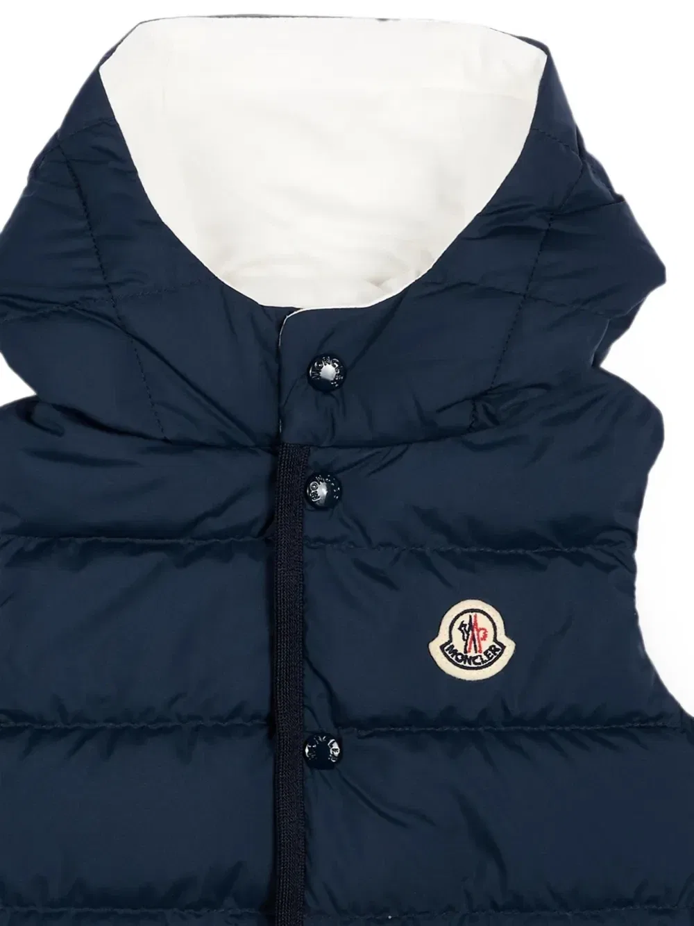Жилет Pax (с капюшоном, стеганый) Moncler Enfant, синий — фото 3