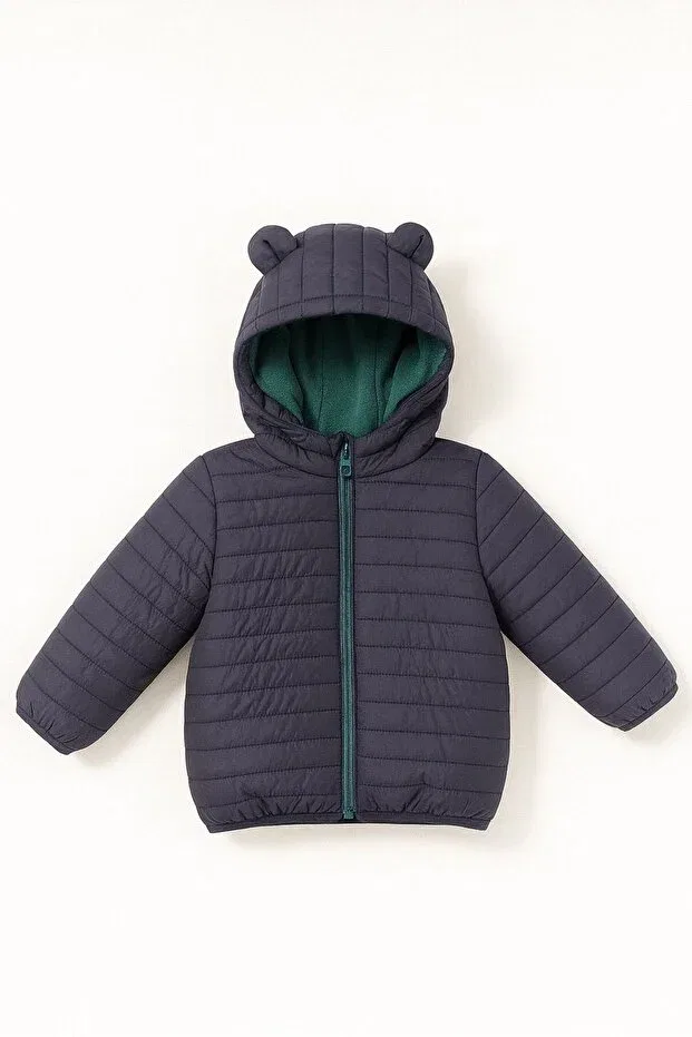 Детский пуховик для девочек с капюшоном Lesso Kids, Navy Blue