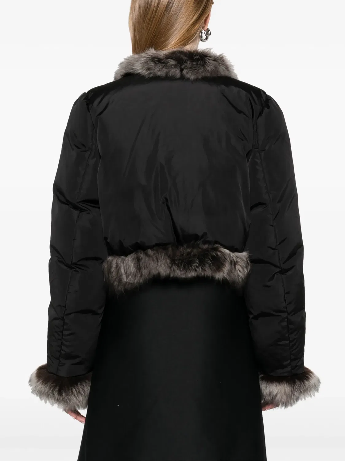 Пуховик с отделкой из искусственного меха Alexander Wang, черный — фото 2