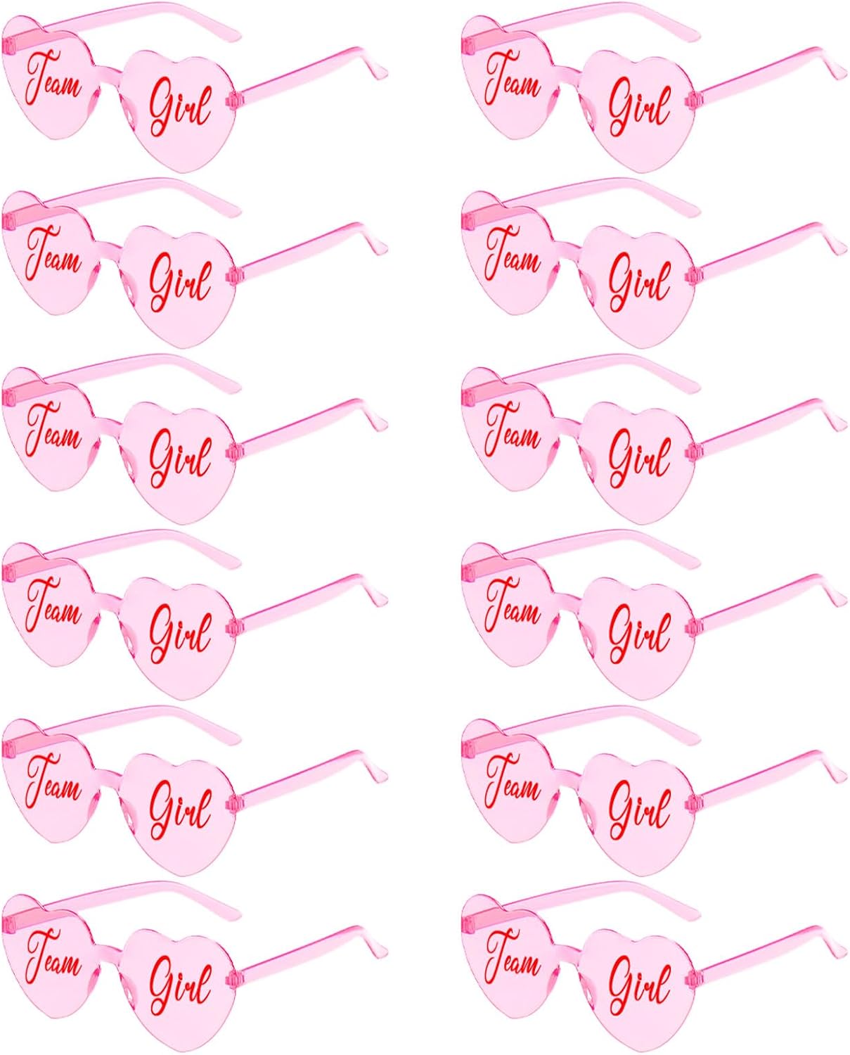 

Pibupibu 12 шт. Очки для определения пола ребенка, голубые и розовые солнцезащитные очки, оптом, для команды «девочка» или «мальчик», для украшения вечеринки по определению пола ребенка, сувениры для вечеринки, Team Girl-pink