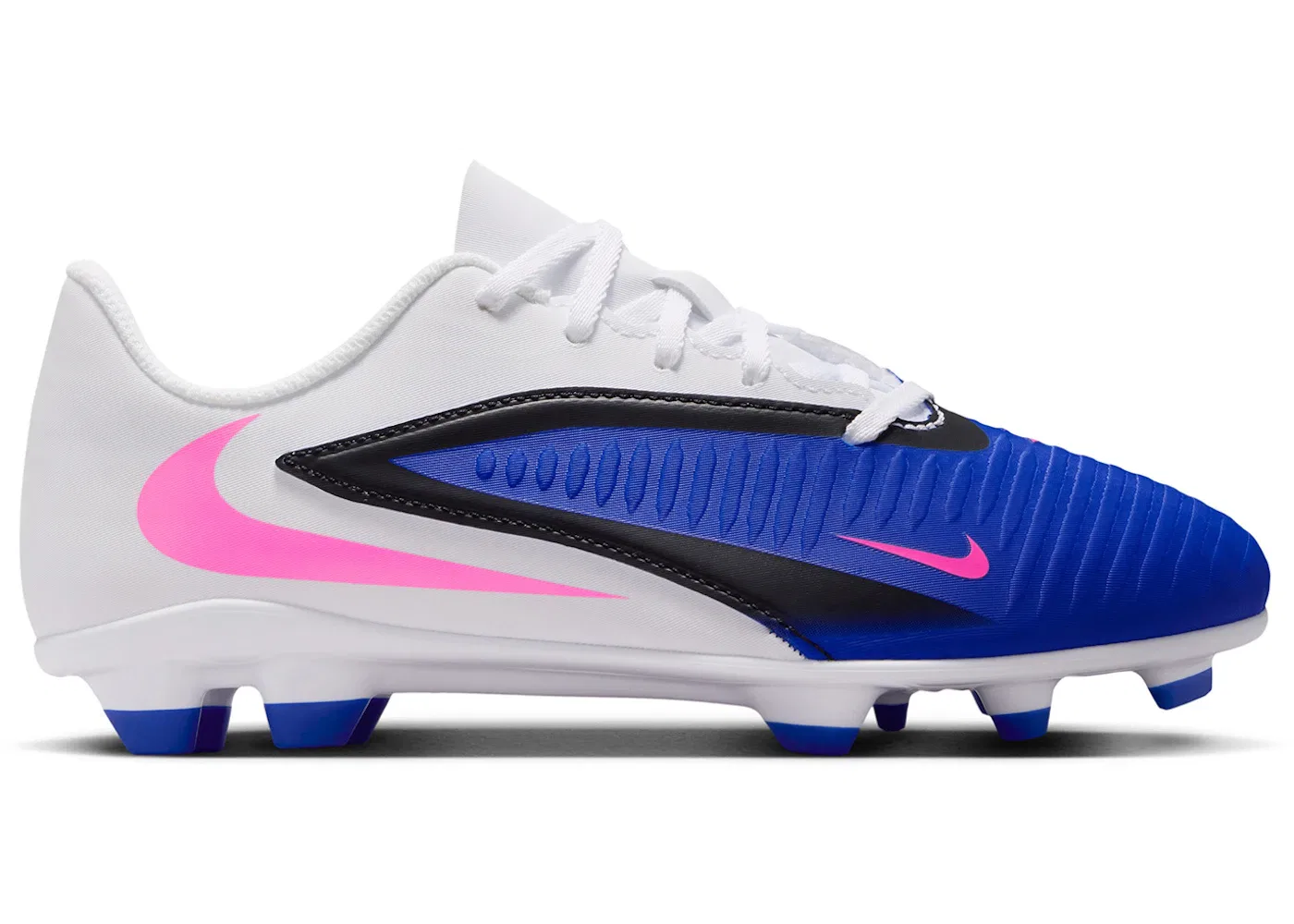 Детские бутсы с длинным рукавом Nike Phantom 6 Low Club MG Attack Pack Nike, Racer Blue/White/Pink Blast
