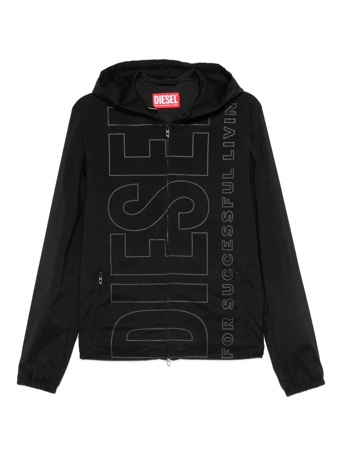 Куртка с капюшоном с логотипом Diesel, черный