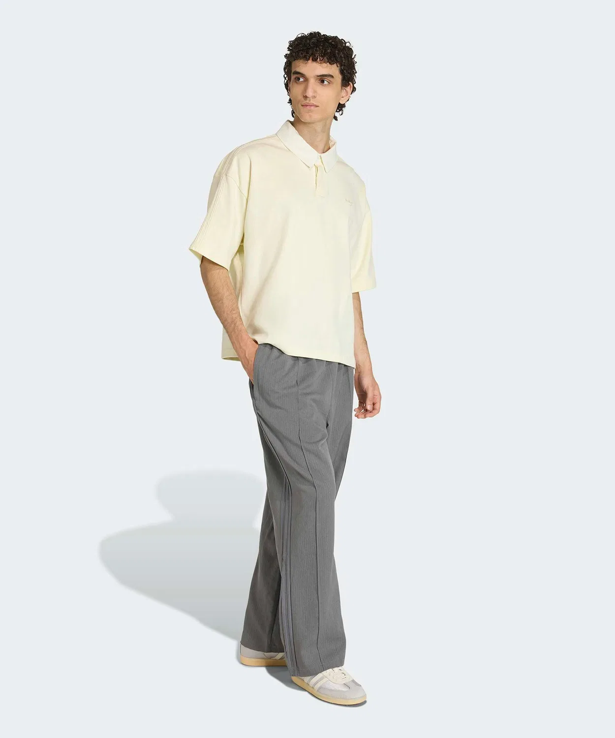 Мужские спортивные штаны свободного кроя с принтом Firebird Loose Pinstripe Adidas, Grey — фото 3