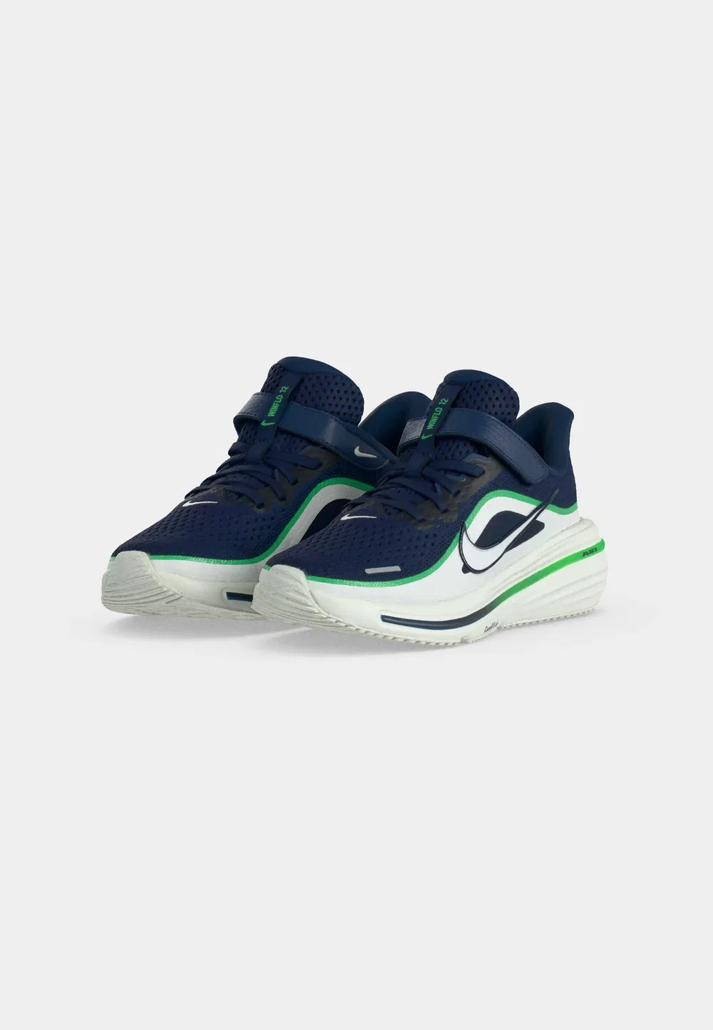 Кроссовки Air Winflo 12 унисекс для бега по улицам Nike Performance, Midnight Navy/Summit White/Green Spark — фото 3