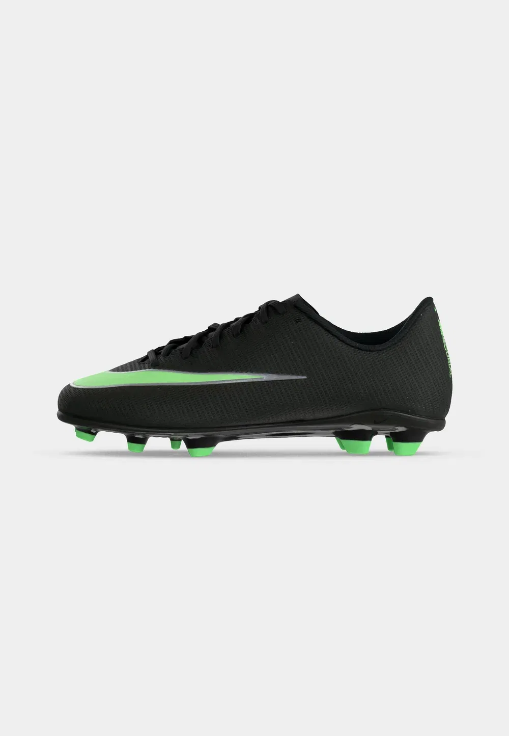Футбольные бутсы Jr Mercurial Vapor 17 Club FG/MG унисекс для искусственного газона Nike Performance, Black/Illusion Green — фото 2