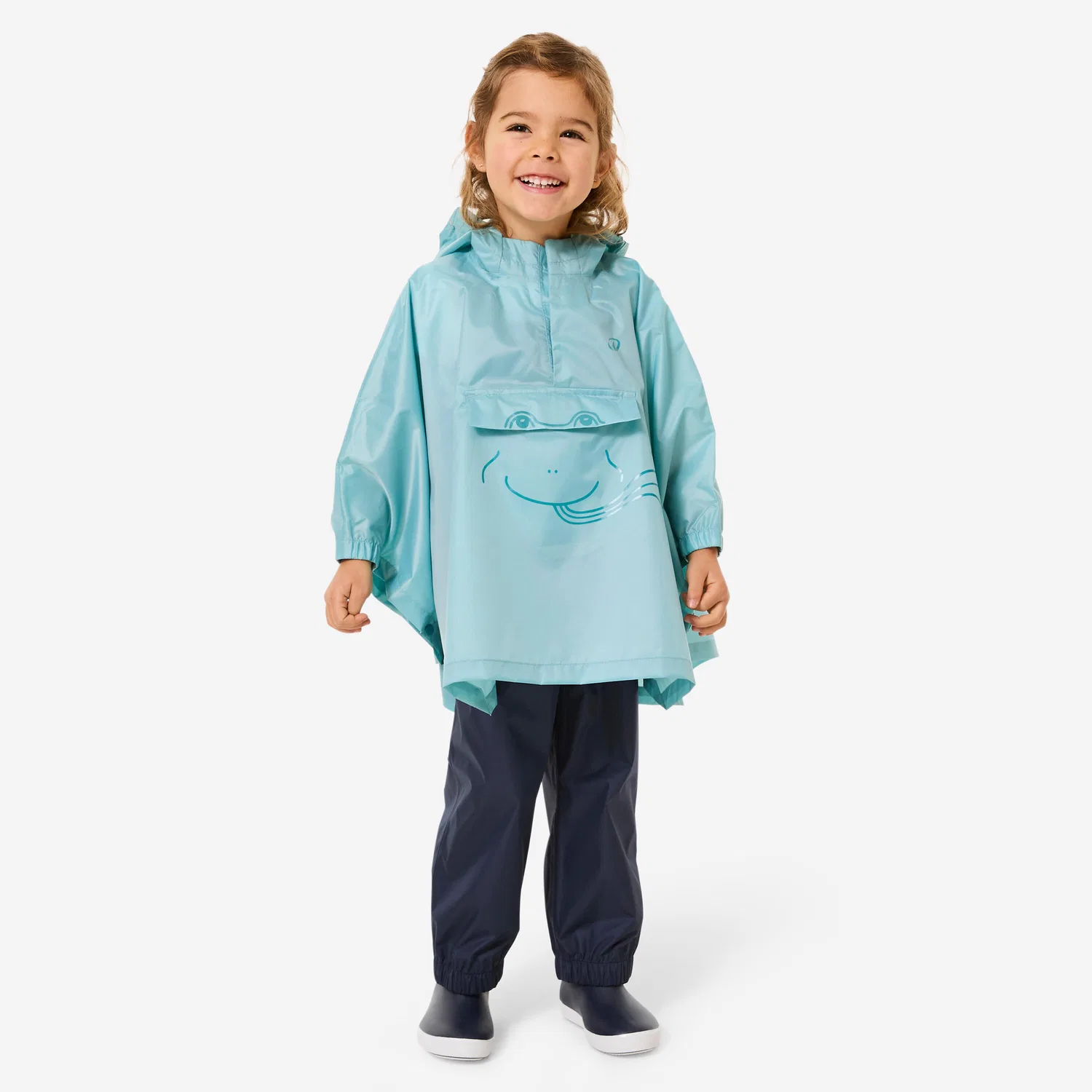 Детский дождевик для малышей с капюшоном Regencape MH100 Kid Quechua, Blaugrau — фото 4