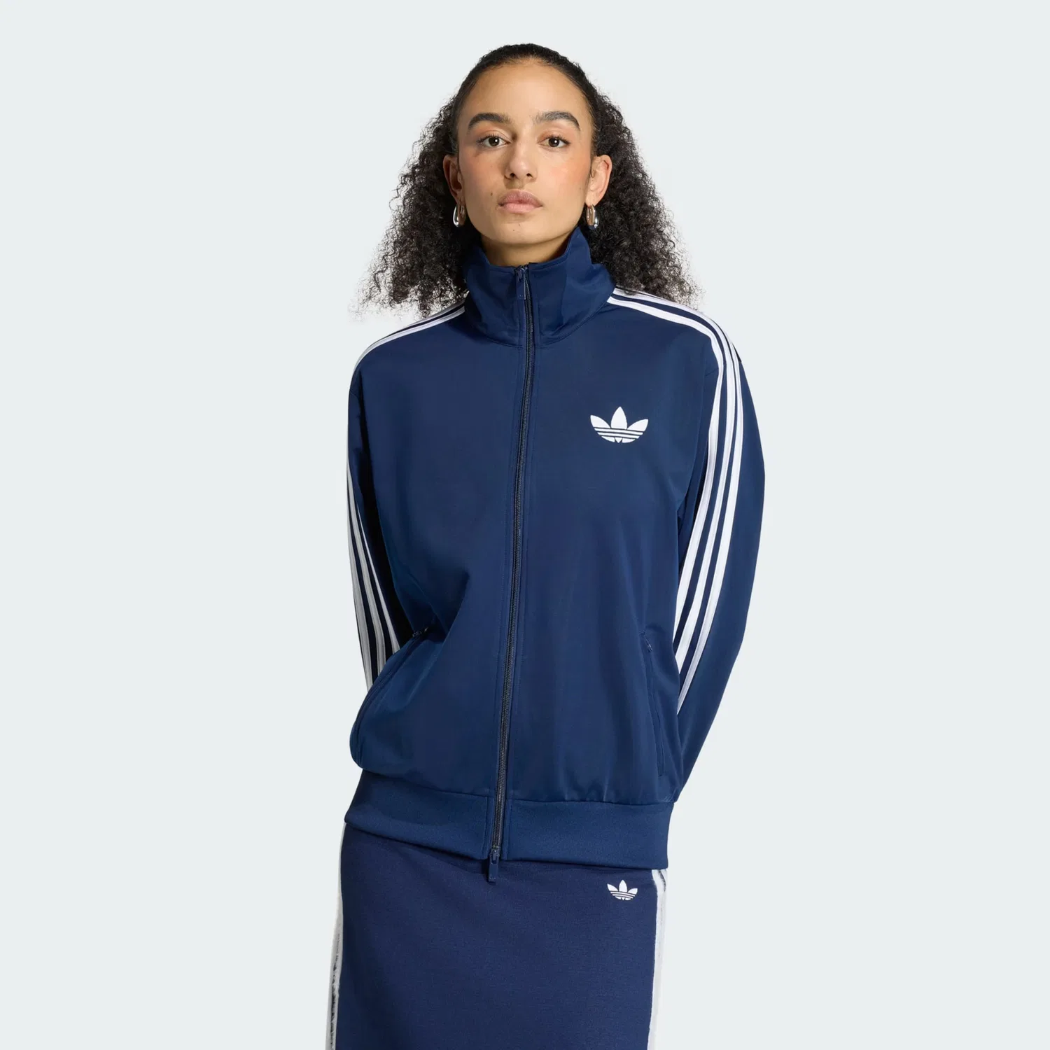 Худи на молнии Adidas Originals Firebird в темно-синем цвете — фото 2