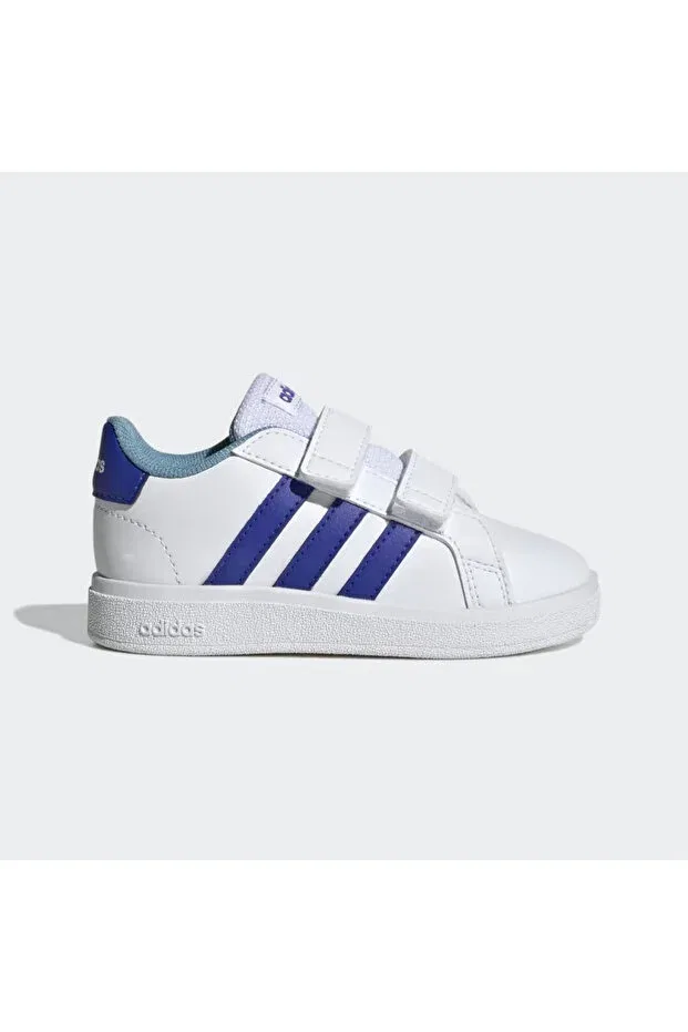 Детские кроссовки для девочек текстильные на шнуровке Grand Court Lifestyle Adidas, White