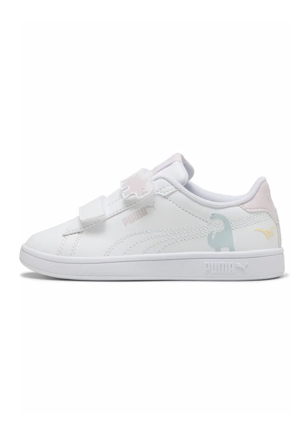 Кроссовки Smash 3.0 Dino унисекс - кеды Puma, White-Powder Pink