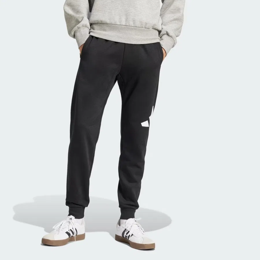 Спортивные штаны с резинкой на щиколотках, с логотипом, adidas, Черный