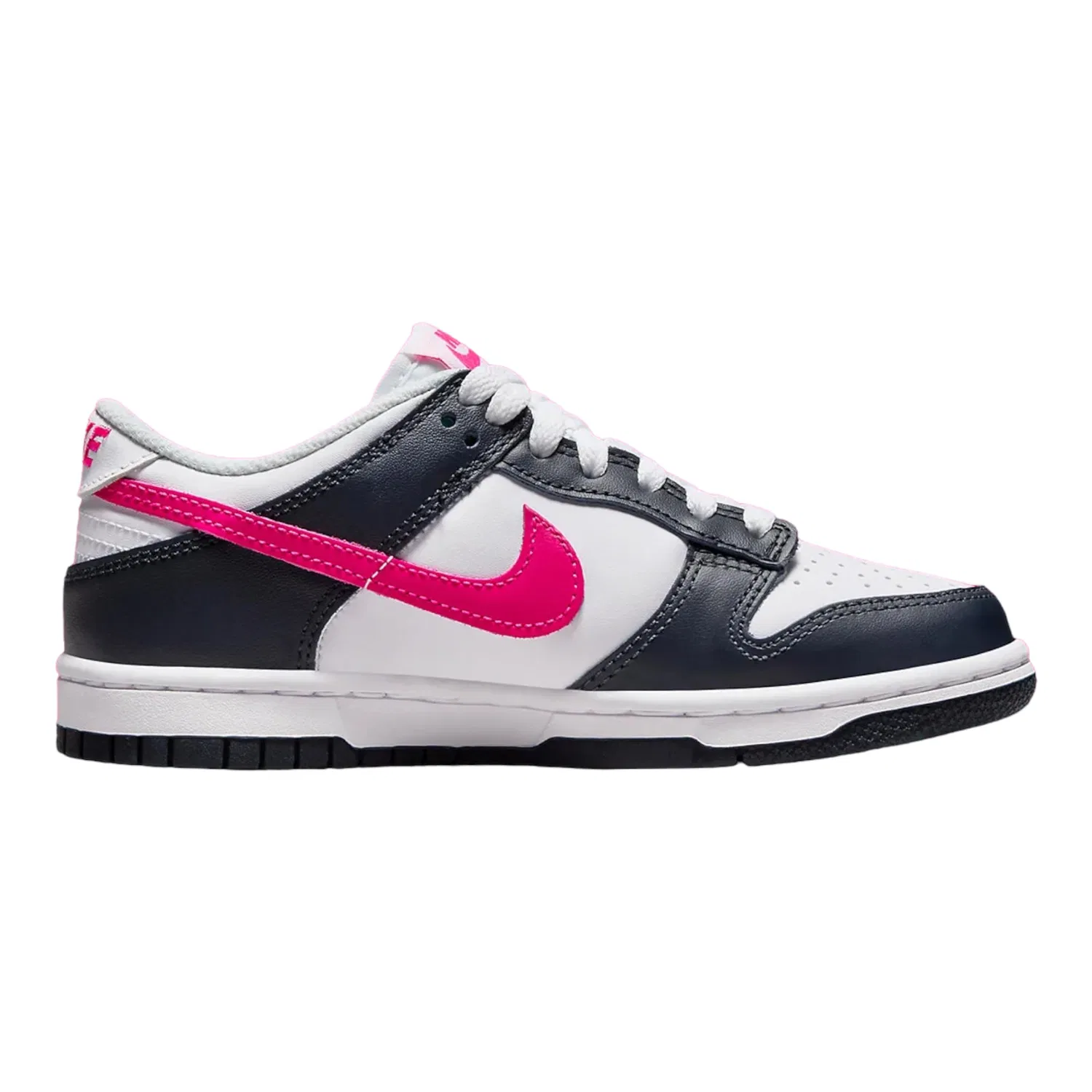 Детские кроссовки для девочек с принтом NIKE Dunk Low NIKE, Dark Obsidian Fierce Pink — фото 2