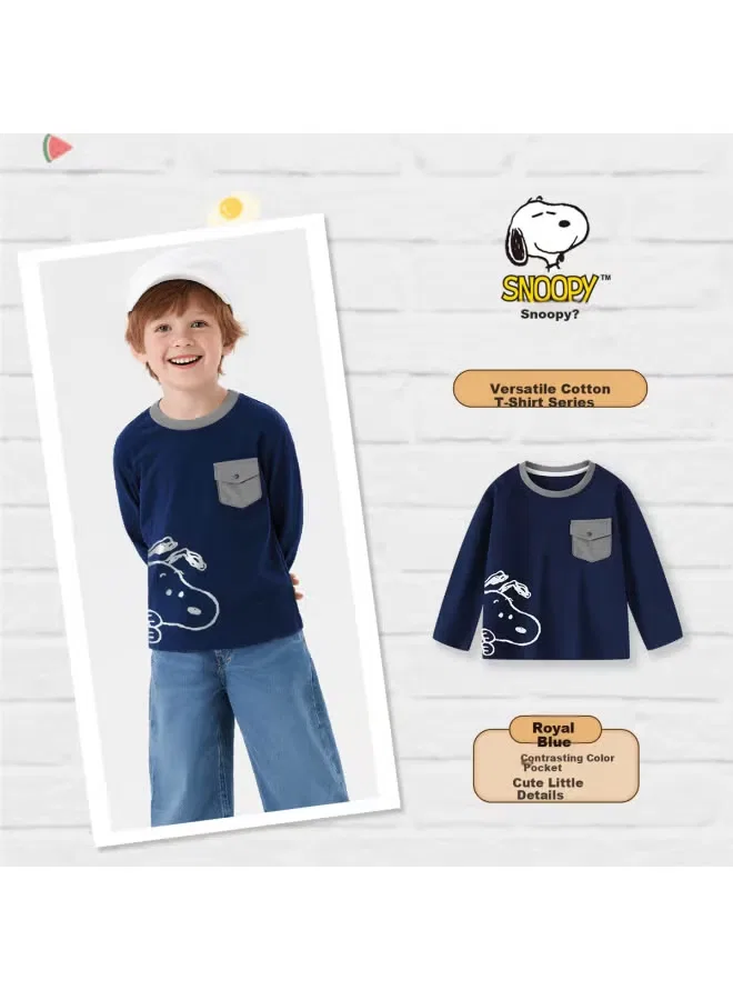 Лонгслив с длинным рукавом из хлопка Snoopy, королевский синий