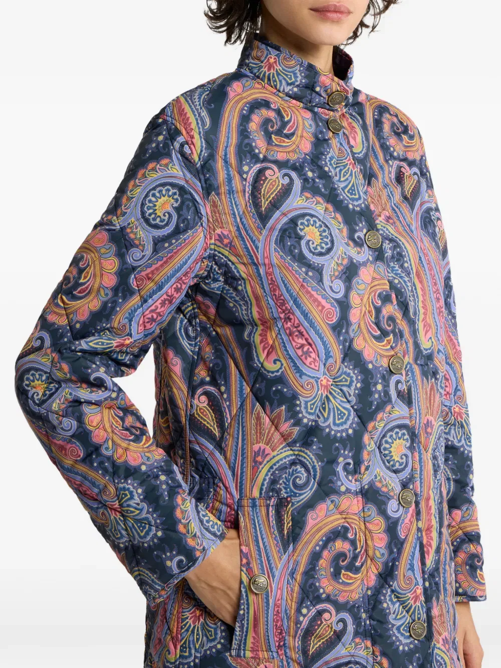 Пальто однобортное Etro, синий — фото 4