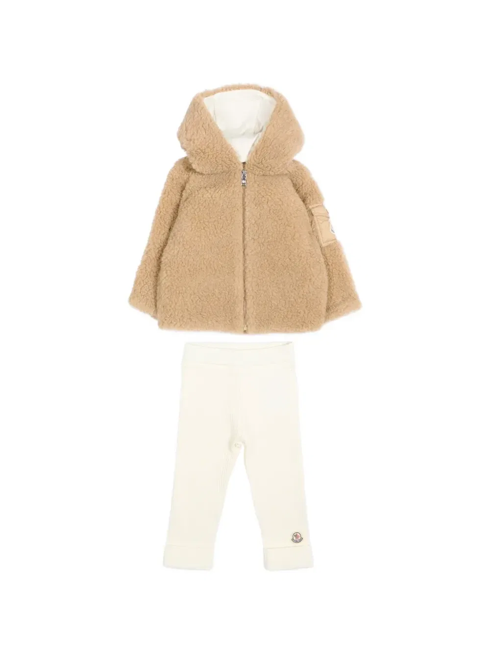 Хлопковый набор Тедди Moncler Enfant, бежевый