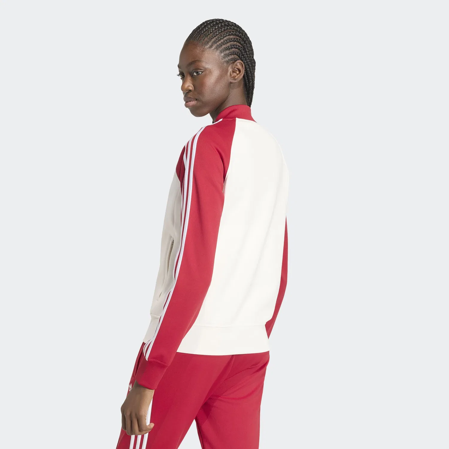 Худи на молнии Adidas Originals белого цвета, шерстяной белый — фото 4