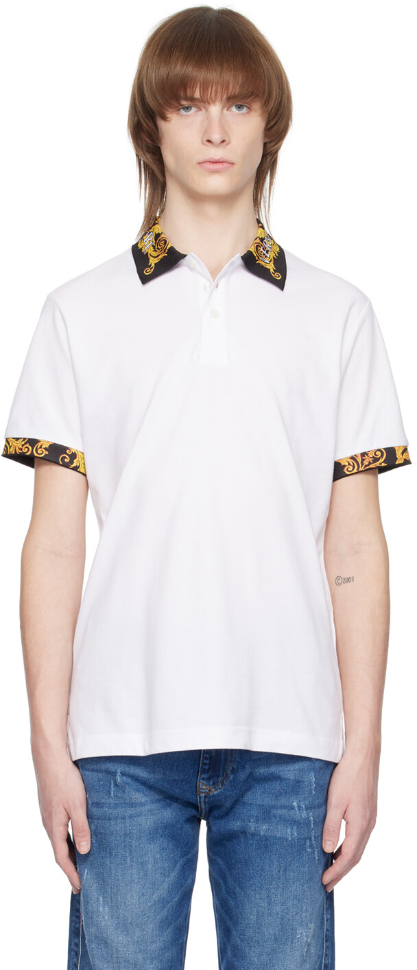 

Белая футболка-поло с логотипом Versace Jeans Couture, Белый, Белая футболка-поло с логотипом Versace Jeans Couture
