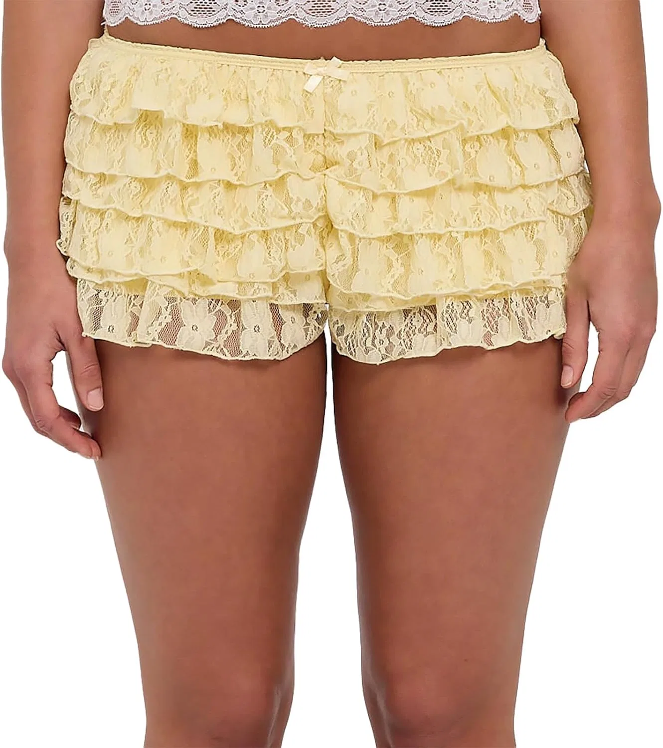 Женские рюшечные шорты Y2K Lolita Bloomers, Yellow