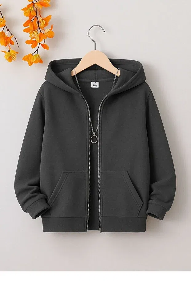 Детское худи-кардиган на молнии Nplstore, Anthracite