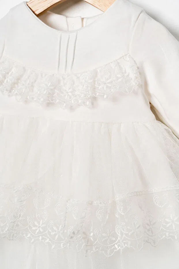 Детское платье для девочек с вышивкой Miniday Baby, Ecru — фото 4