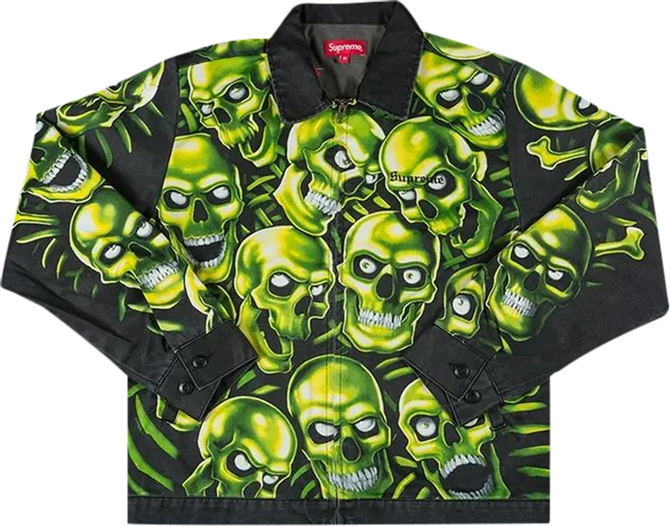 

Куртка Supreme Skull Pile Work Jacket 'Green', зеленый