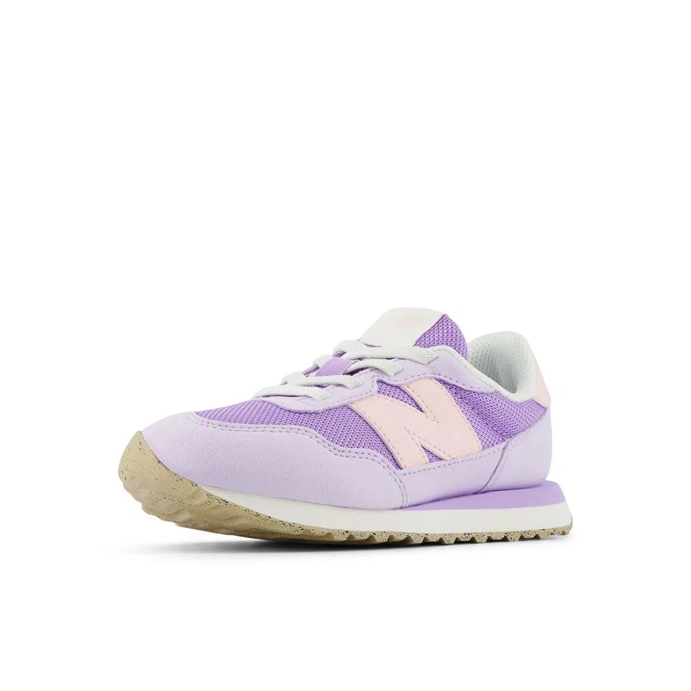Детские кроссовки для мальчиков с эластичной застежкой Bungee 237 V1 New Balance, Lilac Glo Shell Pink