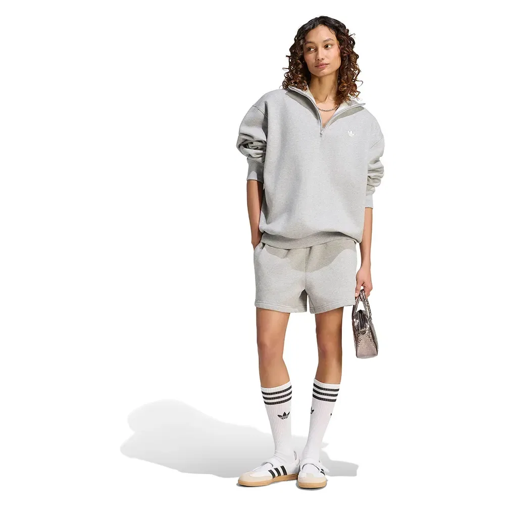 Женский свитшот с полузастежкой-молнией Essentials Fleece Adidas Originals, Grey — фото 4