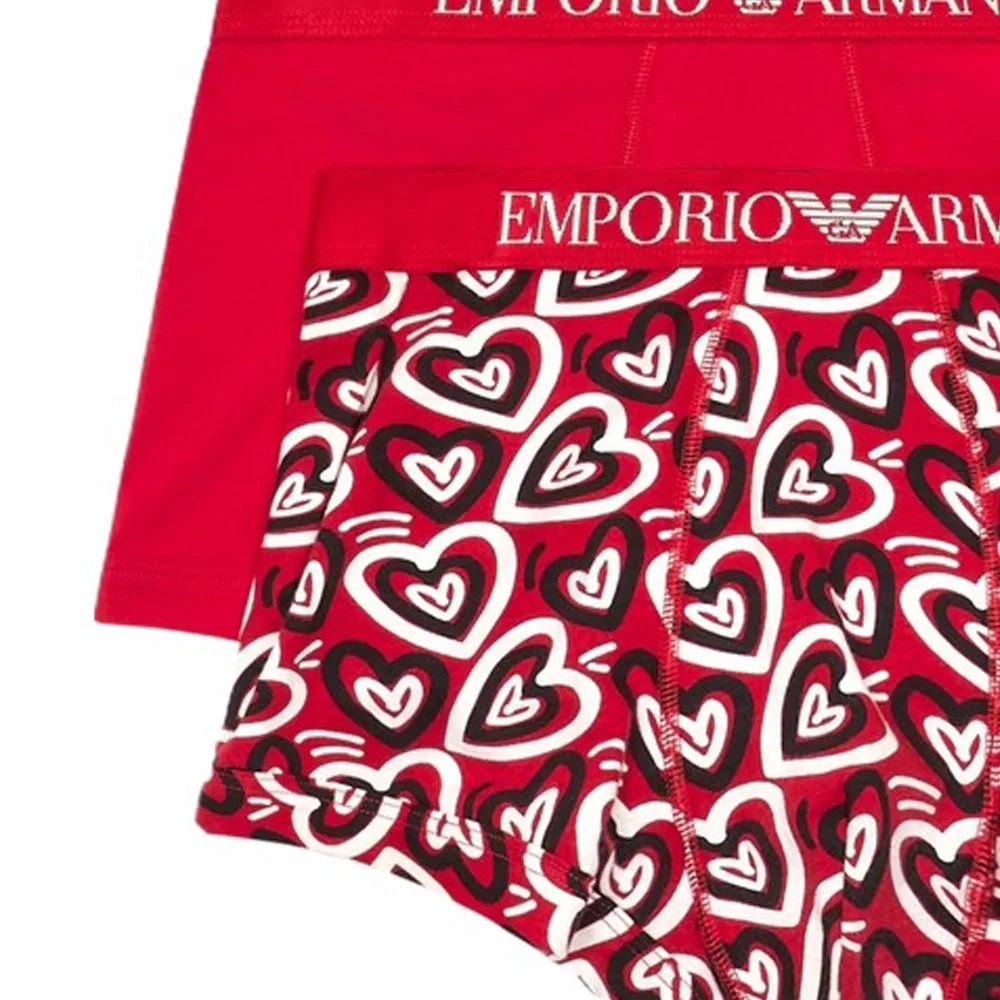 Мужские трусы 2 шт. с принтом Emporio Armani, Red — фото 3