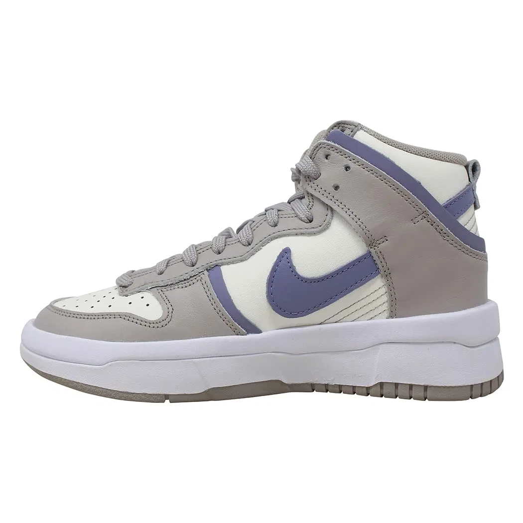 Детские кроссовки для девочек с принтом Dunk High Up NIKE, Sail Iron Purple College Grey — фото 3