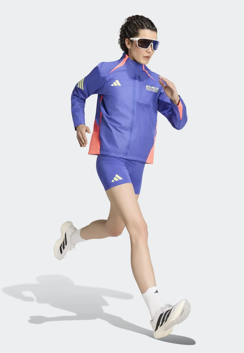 Ber26 - беговая куртка Adidas Performance, Dual Indigo/Solar Turbo — фото 2